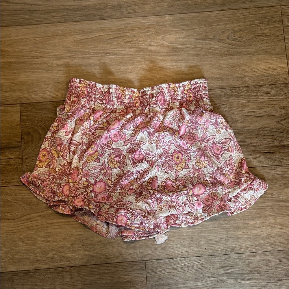 No Boundaries Pink Floral High Waist Shorts Size L - Picture 3 of 5